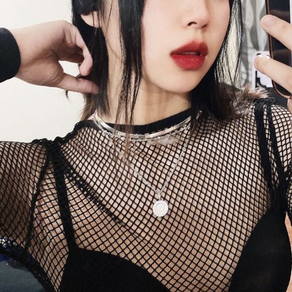 Layered Herringbone Sunflower Necklace - Picture 7 of 8